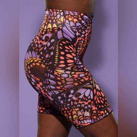 Yitty Mesh Me Smoothing High Waist Short Butterfly Wings Print Womens Medium - Picture 1 of 11